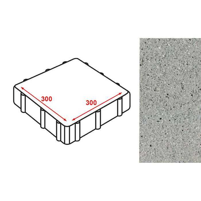 Плита тротуарная Готика Granite FERRO, Цветок Урала 300x300x80 мм